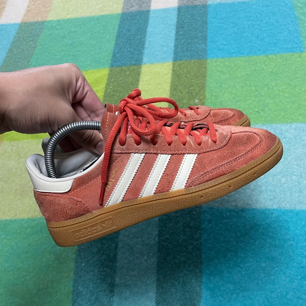 adidas Coral/White Gum Suede Sneakers